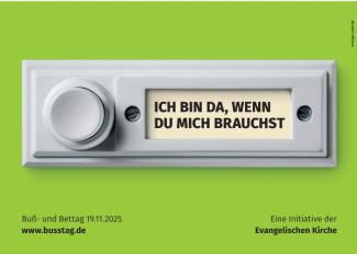 Klingelschild mit Aufschrift "ich bin da, wenn du mich brauchst"